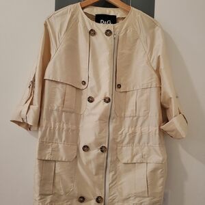 D&G Women's Cream Silk Utility Jacket